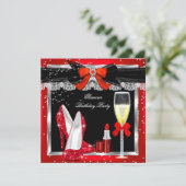 Invitation Glamor Red Parties scintillant talons Silver Champ (Debout devant)