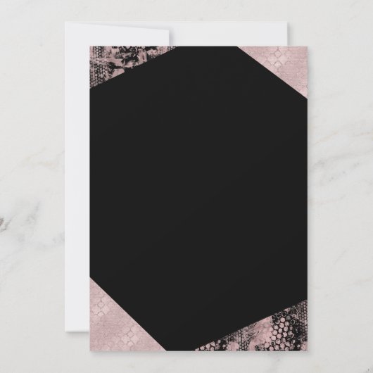 Invitation Glamor rose Or Géométrique Moderne Douceur 16 Part (Dos)