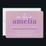 Invitation GLAMOROUS BAT MITZVAH rustique confetti d'or viole<br><div class="desc">par kat massard >>> kat@simplysweetPAPERIE.com <<< ***NOTE - l'effet or brillant est une image imprimée Un confetti mignon, pois à feuille d'or recherchez les INVITATIONS BAT MITZVAH de votre enfant. Wow vos amis et votre famille avec ce petit nombre ; D Configurer en tant que modèle il est simple pour...</div>