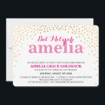 Invitation GLAMOROUS BAT MITZVAH rustique en or confetti rose<br><div class="desc">REMARQUE - l'effet doré brillant est une image impriméeUn confetti mignon, pois poitrine avec feuille d'or recherchez les INVITATIONS BAT MITZVAH de votre enfant. Wow vos amis et votre famille avec ce petit nombre ; D Configurer en tant que modèle il est simple pour vous d'ajouter vos propres détails, d'ajouter...</div>