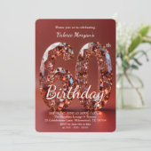 Invitation Glamorous Burgundy Red Diamond 60th Birthday (Debout devant)
