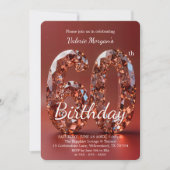 Invitation Glamorous Burgundy Red Diamond 60th Birthday (Devant)