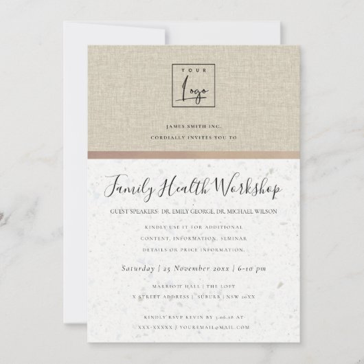 INVITATION GLAMOROUS FAUX GOLD SEMINAR CORPORATE TALK ÉVÉNEME (Devant)