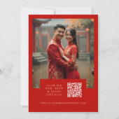 Invitation Glamorous Glitter Floral Double Happiness Photo (Dos)