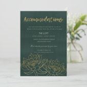 INVITATION GLAMOROUS OR VERT LOTUS LOTUS LOGEMENT FLORAL (Debout devant)