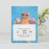 Invitation    Glamorous Poolside Cat Floating In Style        (Debout devant)