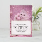 Invitation Glamorous Princess Cat Using Telephone             (Debout devant)