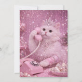 Invitation Glamorous Princess Cat Using Telephone             (Dos)