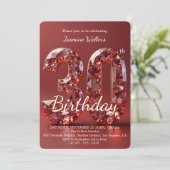 Invitation Glamorous Ruby Red Diamond 30th Birthday (Debout devant)