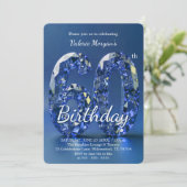 Invitation Glamorous Sapphire Blue Diamond 60th Birthday (Debout devant)