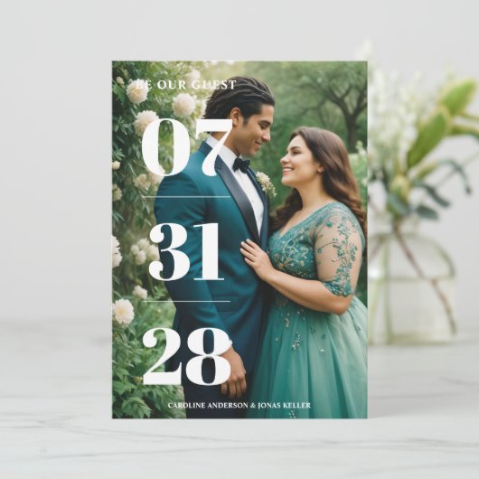 Invitation Glamorous Simple Enchanting & Delicate Minimalist  (Debout devant)