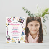 Invitation Glamour Anniversaire Beauté Manucure Party Photo (Debout devant)