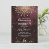 Invitation Glamour Art Déco Bourgogne Quinceanera (Debout devant)