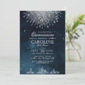 Invitation Glamour Art déco Quinceanera Bleue (Debout devant)