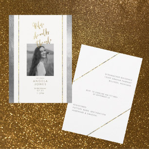 Invitation Glamour avant qu'elle ne marche Photo Or et Argent