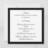 Invitation Glamour Blanc Fleur Noir (Dos)
