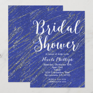 Invitation Glamour bleu et argent rayure marbre Enterrement d