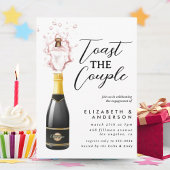 Invitation Glamour Champagne Toast Engagement
