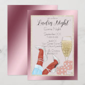 Invitation Glamour Dames Jeu Nuit Jambes foncées avec talons (Devant / Derrière)