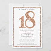 Invitation  glamour d'anniversaire avec âge en GRAND 18 ans e (Devant)