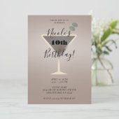 Invitation Glamour de cocktail Martini olive élégant pour fêt (Debout devant)