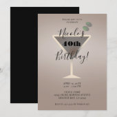 Invitation Glamour de cocktail Martini olive élégant pour fêt (Devant / Derrière)