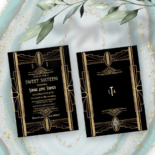 Invitation Glamour des années 1920 Great Gatsby Art Déco SWEE
