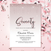 Invitation Glamour Dusty Rose Diamants roses 70e anniversaire