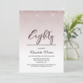 Invitation Glamour Dusty Rose Diamants roses 80e anniversaire (Debout devant)