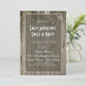 Invitation Glamour en bois rustique doux 16 Anniversaire (Debout devant)