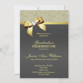 Invitation Glamour Gold & Black Graduation Party (Dos)