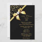Invitation Glamour Gold Confetti & Jewel Bow 30e anniversaire (Devant)