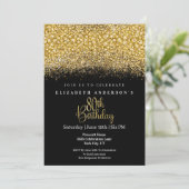 Invitation Glamour Gold Jeweled Glitter 80th Birthday (Debout devant)