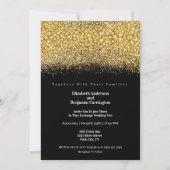 Invitation Glamour Gold Jeweled Glitter Wedding (Devant)