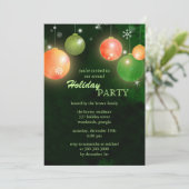 Invitation Glamour Green Winter Holiday (Debout devant)