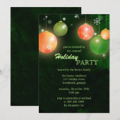 Invitation Glamour Green Winter Holiday (Devant / Derrière)