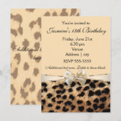 Invitation glamour imprimé léopard guépard blanc n (Devant / Derrière)