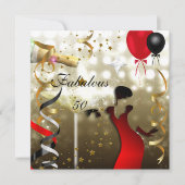 Invitation Glamour Lady Fabuleux 50 Cinquante Anniversaire (Devant)
