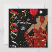 Invitation Glamour Lady Fabuleux 50 Cinquante Anniversaire (Devant)