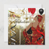 Invitation Glamour Lady Fabuleux 50 Cinquante Anniversaire (Devant)