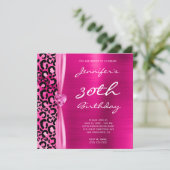 Invitation Glamour Léopard Rose Clair 30e Anniversaire (Debout devant)