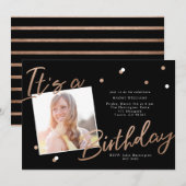 Invitation Glamour Moderne (Or Faux) (Devant / Derrière)