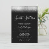 Invitation Glamour Noir et Blanc Sweet 16 (Debout devant)
