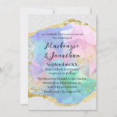 Invitation Glamour Opal Gemstone avec Mariage Or (Devant)