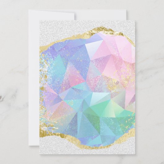 Invitation Glamour Opal Gemstone avec Mariage Or (Dos)