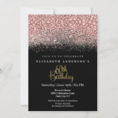 Invitation Glamour Pink Jeweled Glitter 60th Birthday (Devant)