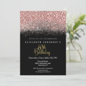 Invitation Glamour Pink Jeweled Glitter 60th Birthday (Debout devant)