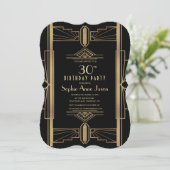 Invitation Glamour Roaring 20's Great Birthday Party (Debout devant)