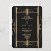 Invitation Glamour Roaring 20's Great Gatsby Baptism Invitati (Devant)