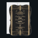 Invitation Glamour Roaring 20's Great Gatsby Wedding Invitati<br><div class="desc">Romantique et élégant Charm Roaring 20's Great Gatsby Mariage. Glamour, romantique et élégant Charm Roaring 20's Great Gatsby conception carte, inspirée par le glamour des années 1920, glitz, vieux Hollywood et The Great Gatsby. Il est également disponible en blanc. Utilisez l'outil Personnaliser pour ajouter vos informations. Pour plus d'informations, visitez...</div>